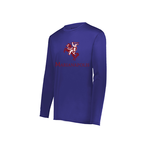 [222822.747.XS-LOGO3] Men's LS Smooth Sport Shirt (Adult XS, Purple, Logo 3)