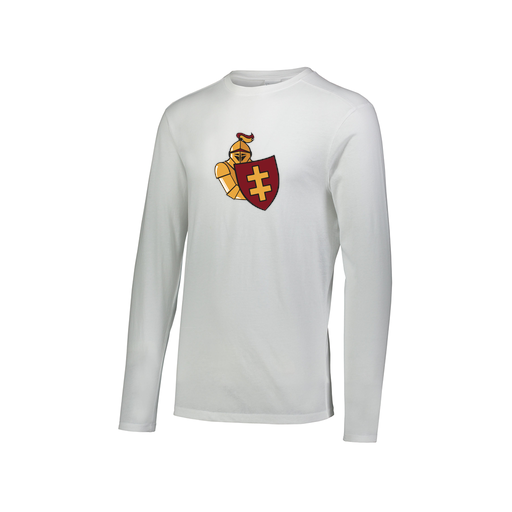 [FTLCUBWH-AXS-LOGO2] Decker Men's Tri-Blend T-Shirt - Long Sleeve (Adult XS, White, Logo 2)